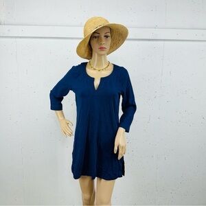 Boden size 6 Navy Blue Embroidered Tunic Shift Dress